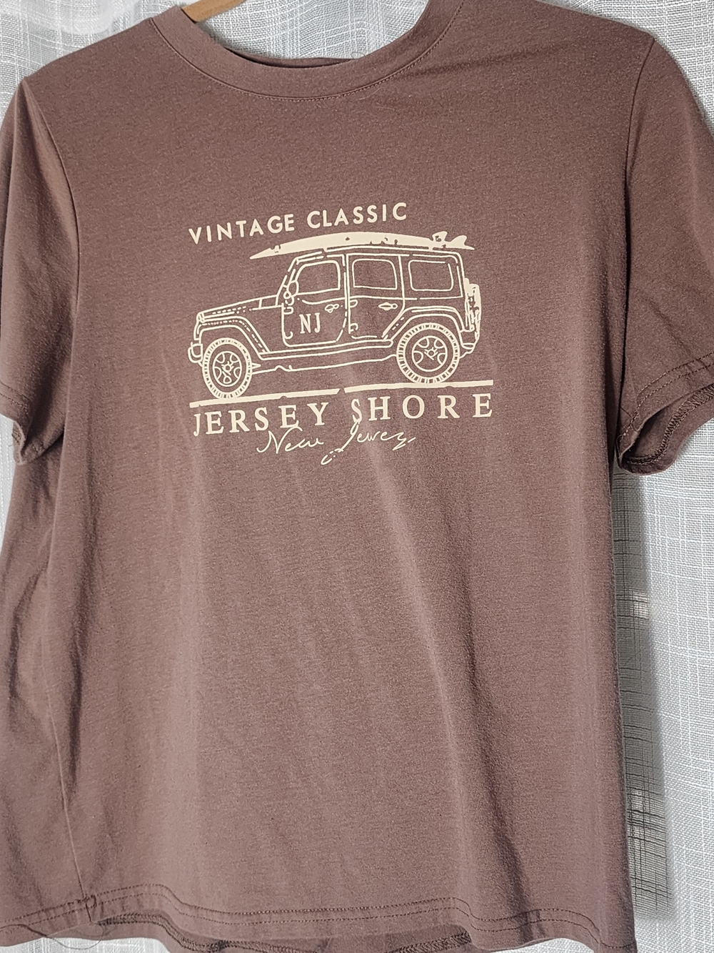 Jersey Shore Vintage Graphic Short Sleeve Tee - Brown